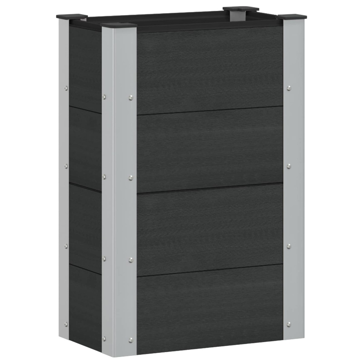 vidaXL Υπερυψωμένη Ζαρντινιέρα Μαύρο 50 x 30 x 72 εκ WPC και Αλουμίνιο