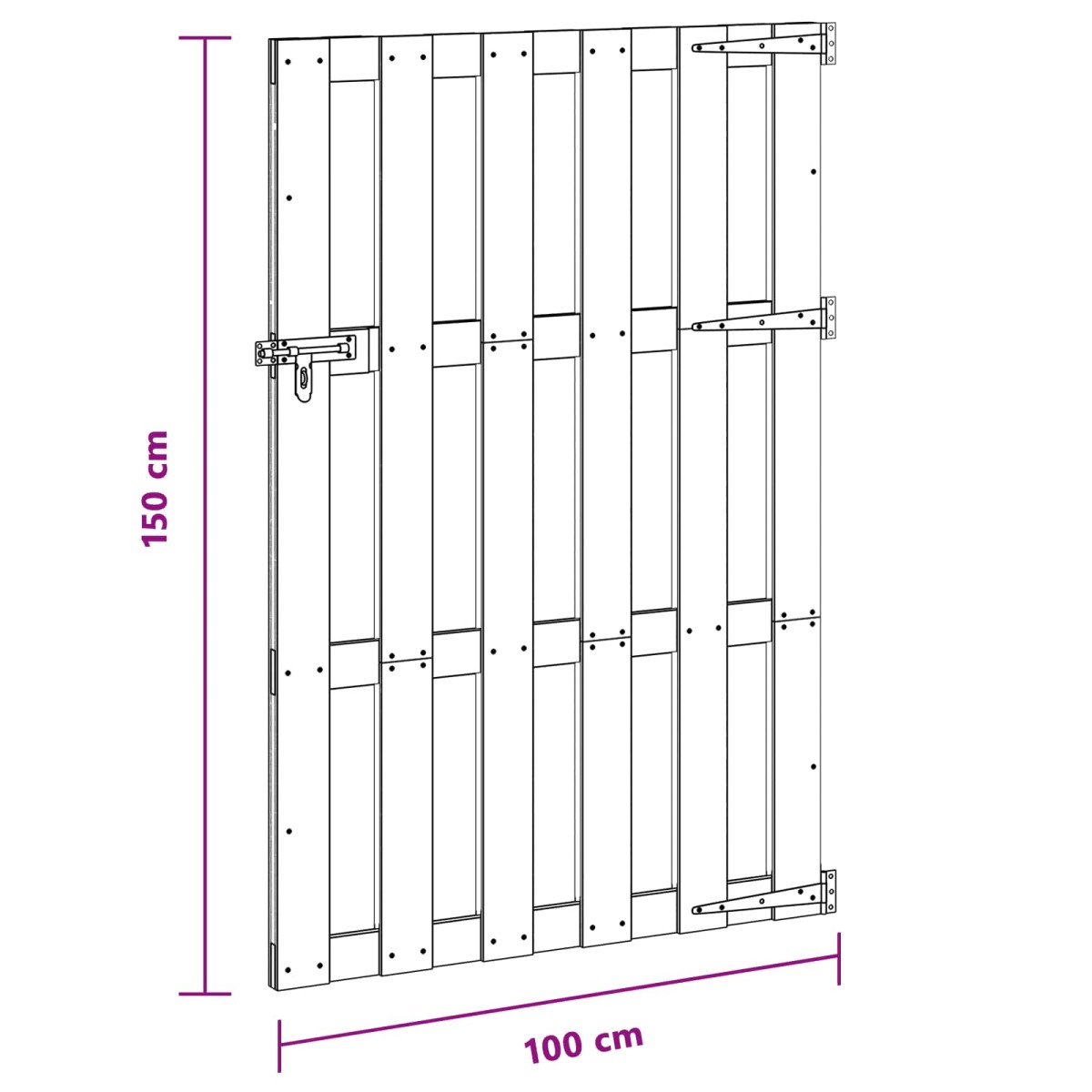 vidaXL Πύλη Κήπου 100 x 150 cm WPC και Αλουμίνιο Μαύρο