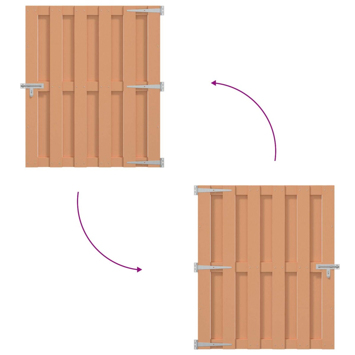 vidaXL Πύλη Κήπου 100 x 112 cm WPC και Αλουμίνιο Καφέ