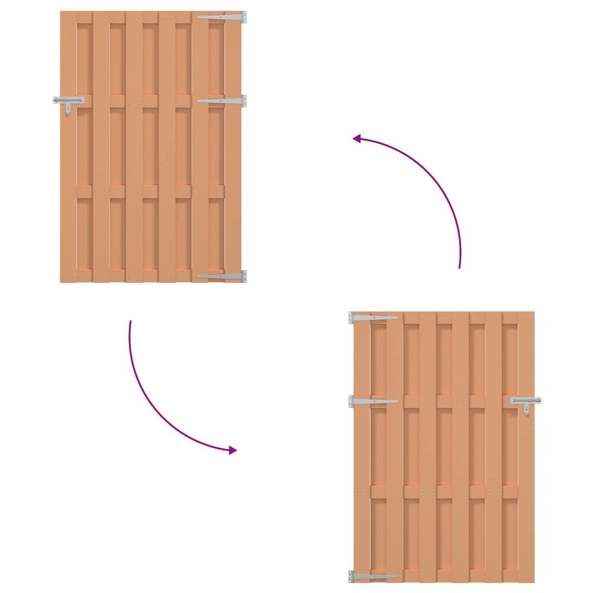 vidaXL Πύλη Κήπου 100 x 150 cm WPC και Αλουμίνιο Καφέ