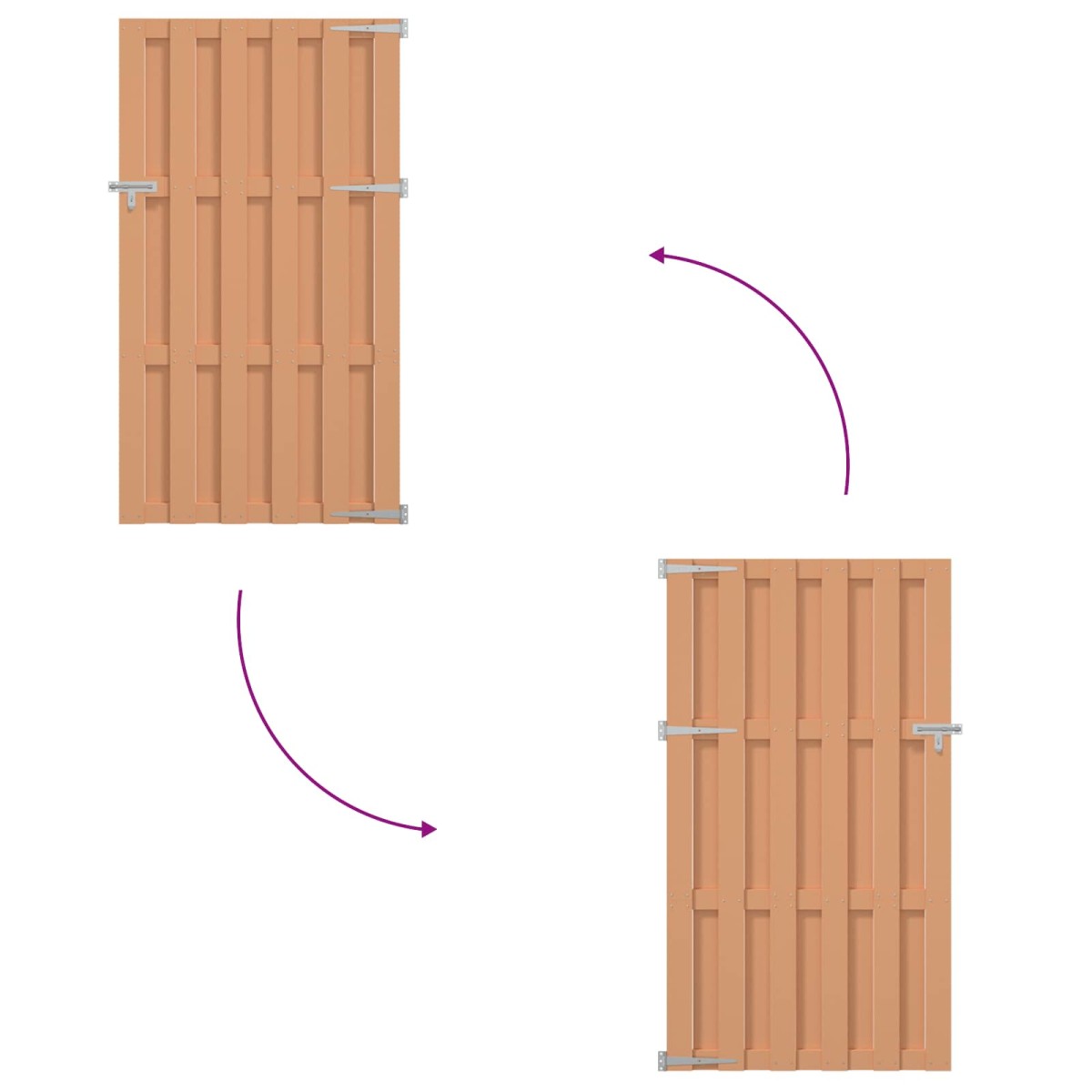 vidaXL Πύλη Κήπου 100 x 180 cm WPC και Αλουμίνιο Καφέ