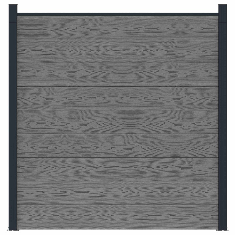 vidaXL Σετ Φράχτη 180 x 186 cm WPC και Αλουμίνιο Γκρι