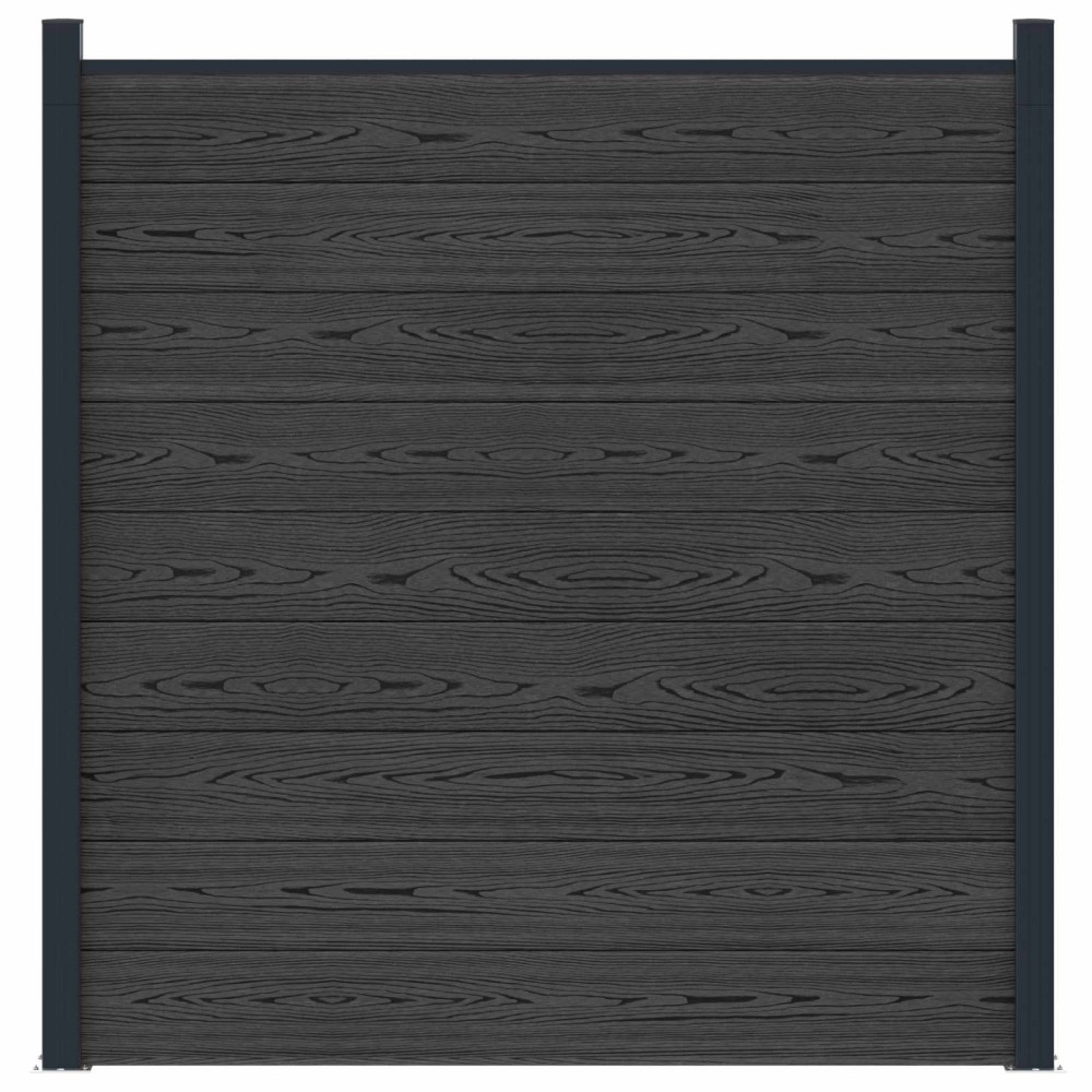 vidaXL Σετ Φράχτη 180 x 186 cm WPC και Αλουμίνιο Μαύρο