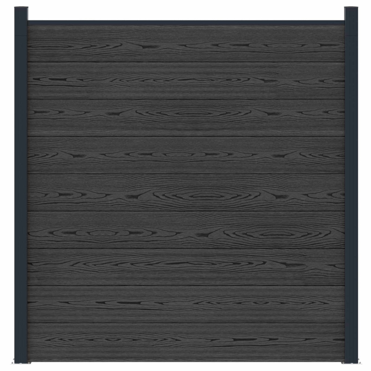 vidaXL Σετ Φράχτη 180 x 186 cm WPC και Αλουμίνιο Μαύρο