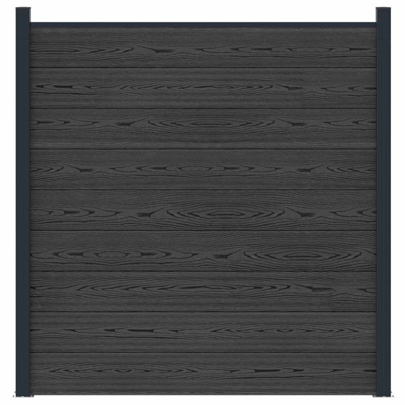 vidaXL Σετ Φράχτη 180 x 186 cm WPC και Αλουμίνιο Μαύρο