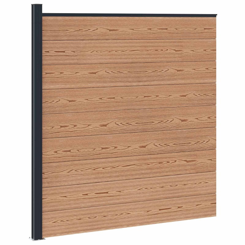 vidaXL Σετ Φράχτη 175 x 186 εκ WPC και Αλουμίνιο Καφέ