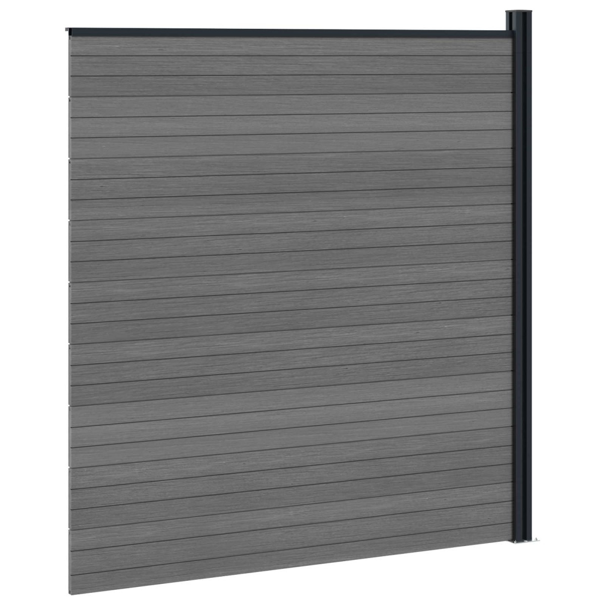 vidaXL Σετ Φράχτη 175 x 186 εκ WPC και Αλουμίνιο Γκρι
