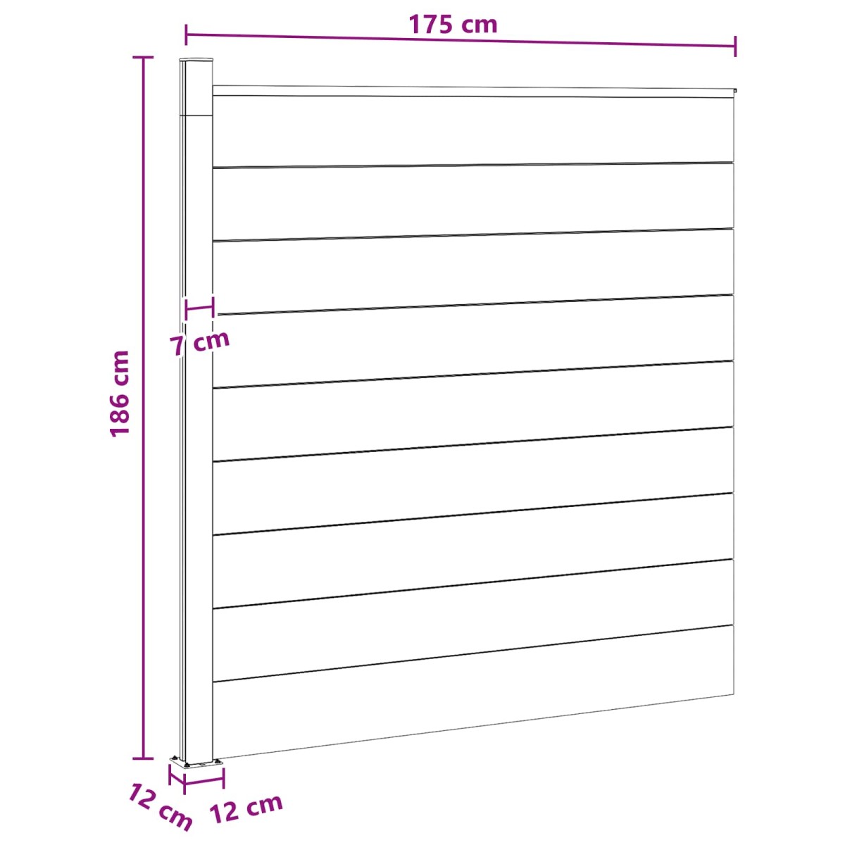vidaXL Σετ Φράχτη 175 x 186 εκ WPC και Αλουμίνιο Γκρι