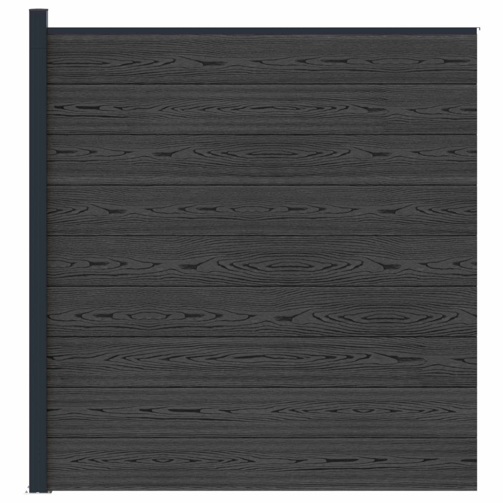 vidaXL Σετ Φράχτη 175 x 186 εκ WPC και Αλουμίνιο Μαύρο