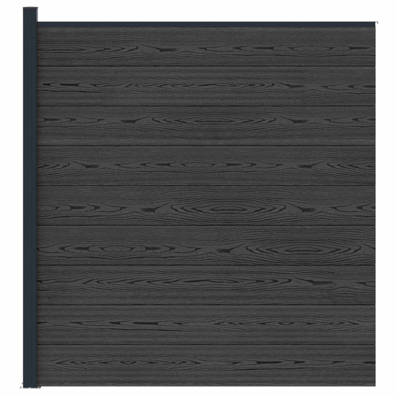 vidaXL Σετ Φράχτη 175 x 186 εκ WPC και Αλουμίνιο Μαύρο