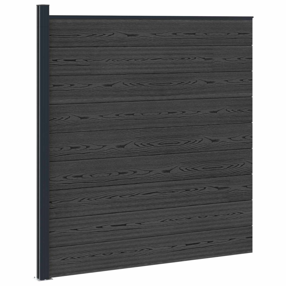 vidaXL Σετ Φράχτη 175 x 186 εκ WPC και Αλουμίνιο Μαύρο