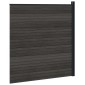 vidaXL Σετ Φράχτη 175 x 186 εκ WPC και Αλουμίνιο Μαύρο