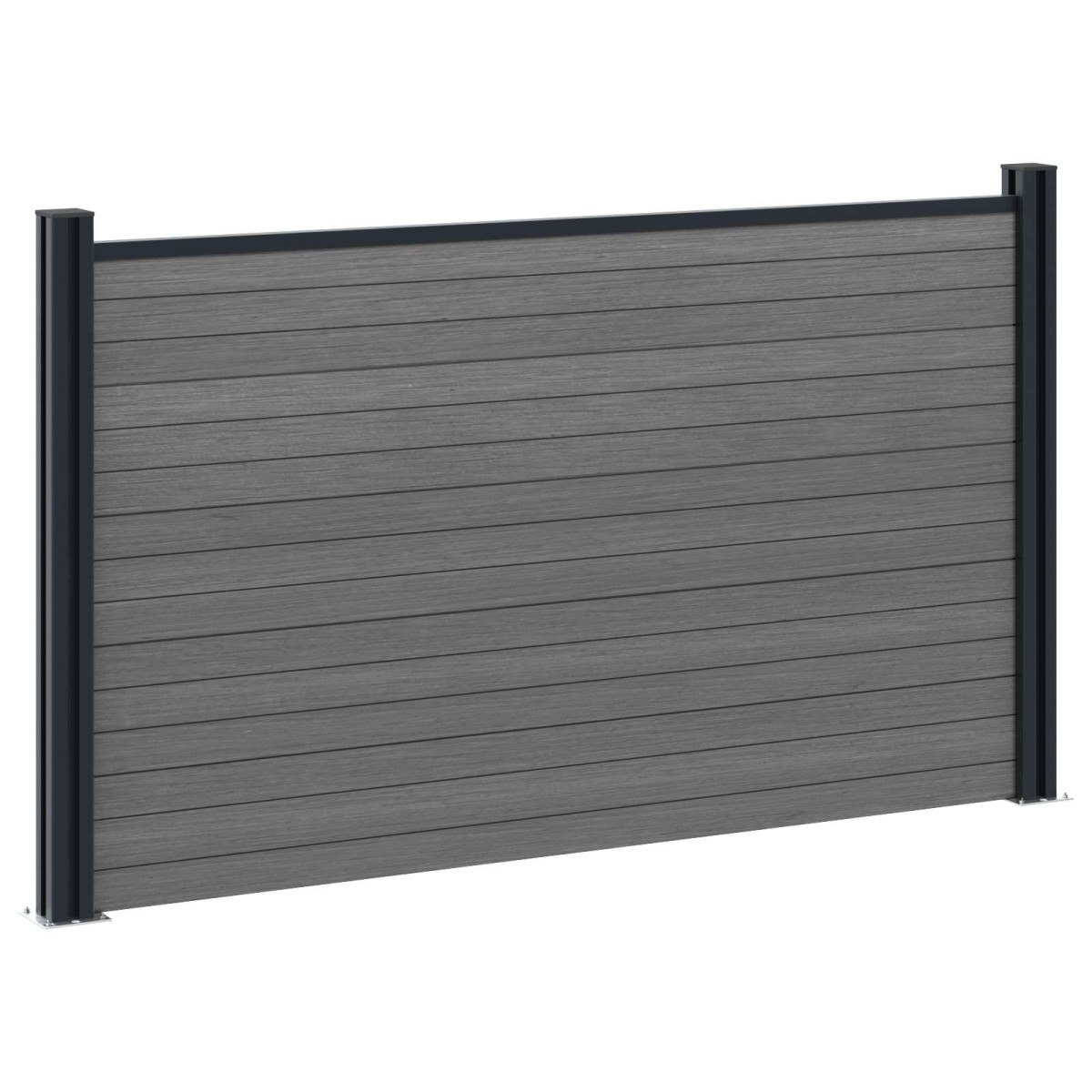 vidaXL Σετ Φράχτη 180 x 105 εκ. WPC και Αλουμίνιο Γκρι