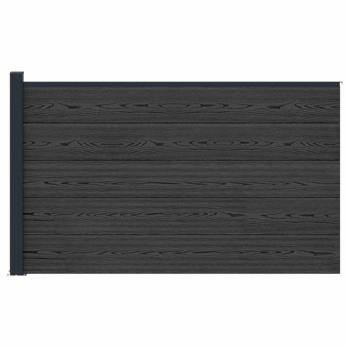 vidaXL Σετ Φράχτη 175 x 105 εκ WPC και Αλουμίνιο Μαύρο