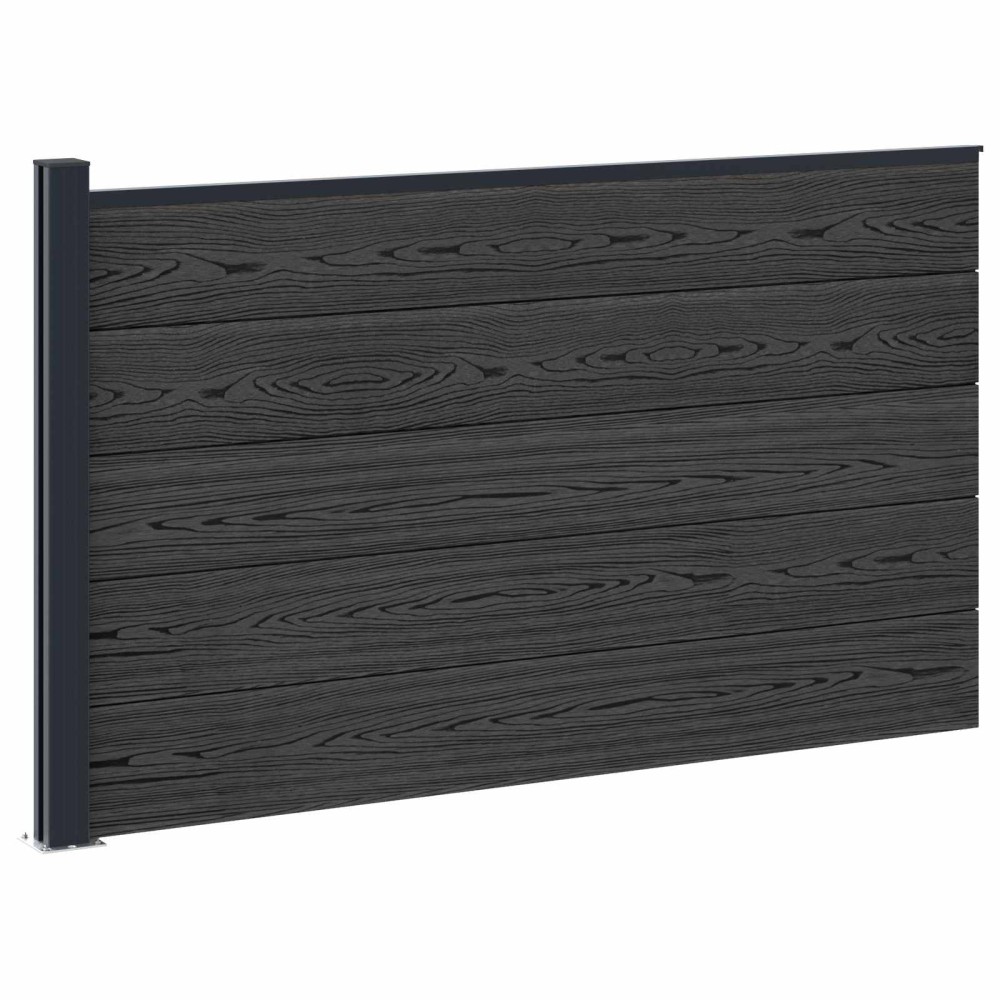 vidaXL Σετ Φράχτη 175 x 105 εκ WPC και Αλουμίνιο Μαύρο