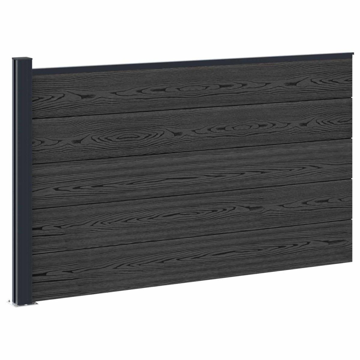 vidaXL Σετ Φράχτη 175 x 105 εκ WPC και Αλουμίνιο Μαύρο