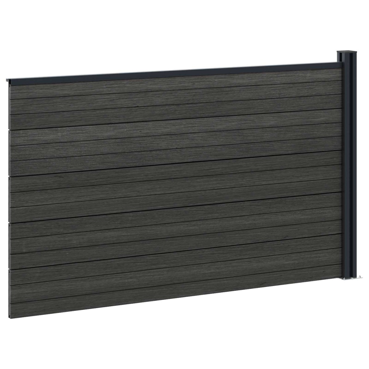 vidaXL Σετ Φράχτη 175 x 105 εκ WPC και Αλουμίνιο Μαύρο