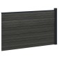 vidaXL Σετ Φράχτη 175 x 105 εκ WPC και Αλουμίνιο Μαύρο