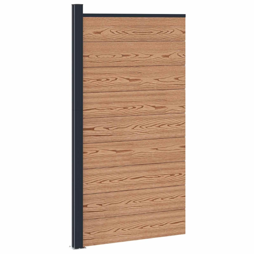 vidaXL Πάνελ Φράχτη 95 x 186 εκ. WPC και Αλουμίνιο Καφέ