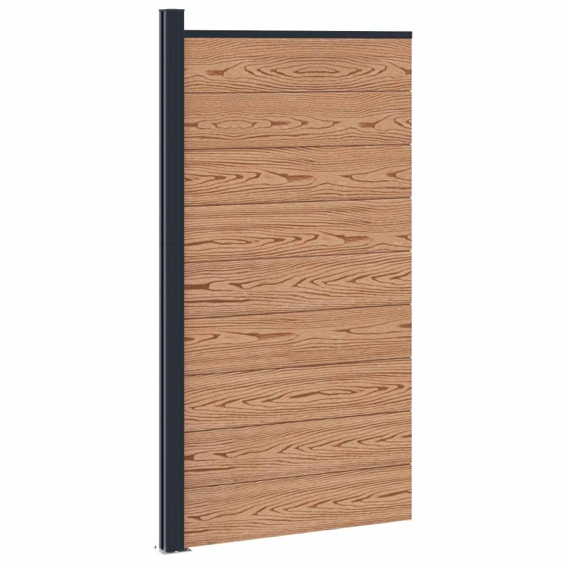 vidaXL Πάνελ Φράχτη 95 x 186 εκ. WPC και Αλουμίνιο Καφέ