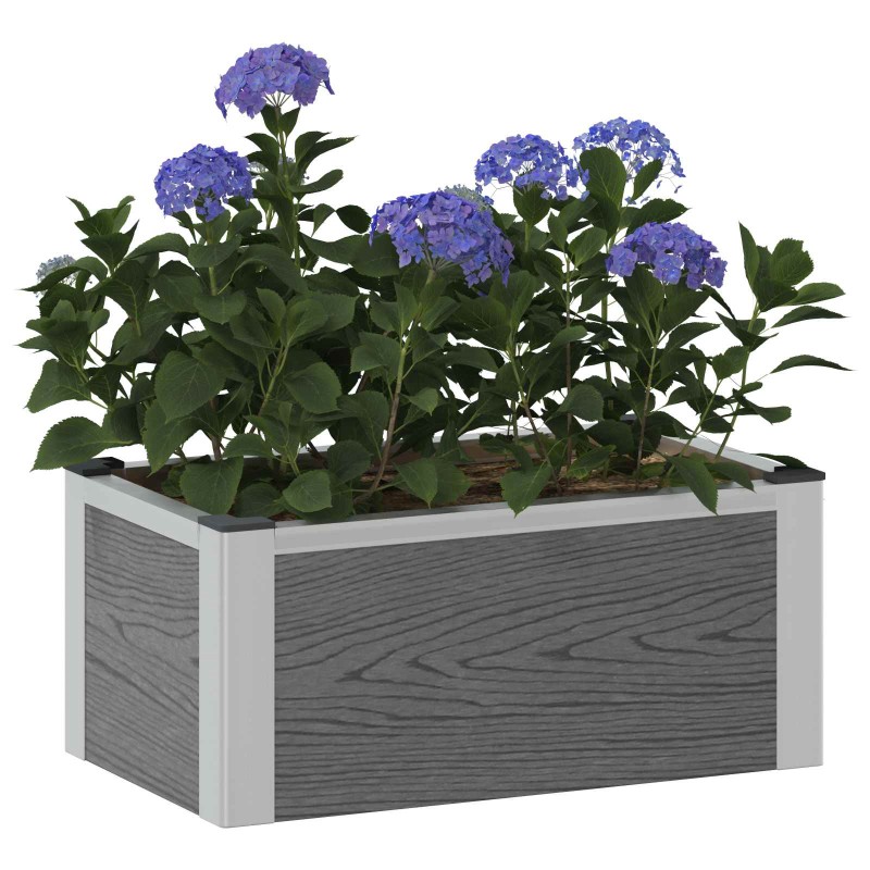 vidaXL Υπερυψωμένη Ζαρντινιέρα Γκρι 50 x 30 x 22 εκ WPC και Αλουμίνιο