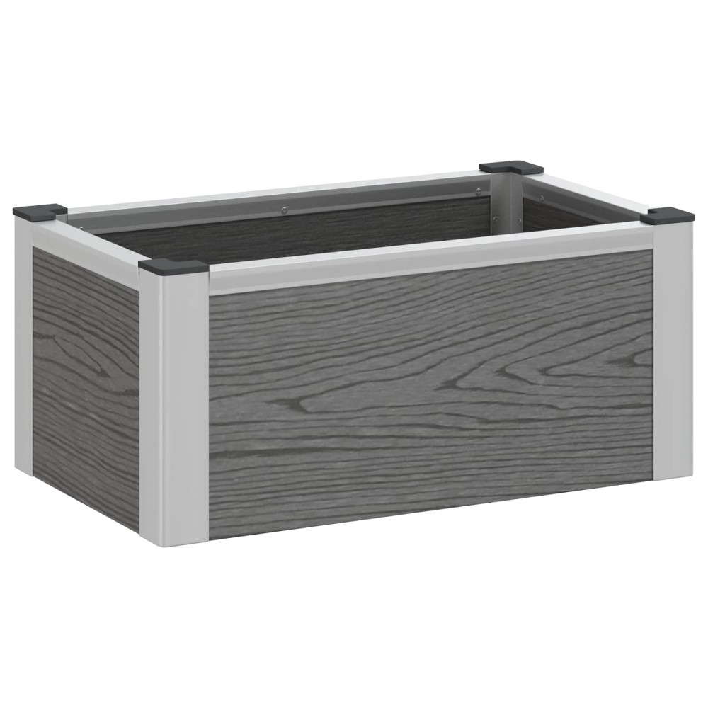 vidaXL Υπερυψωμένη Ζαρντινιέρα Γκρι 50 x 30 x 22 εκ WPC και Αλουμίνιο