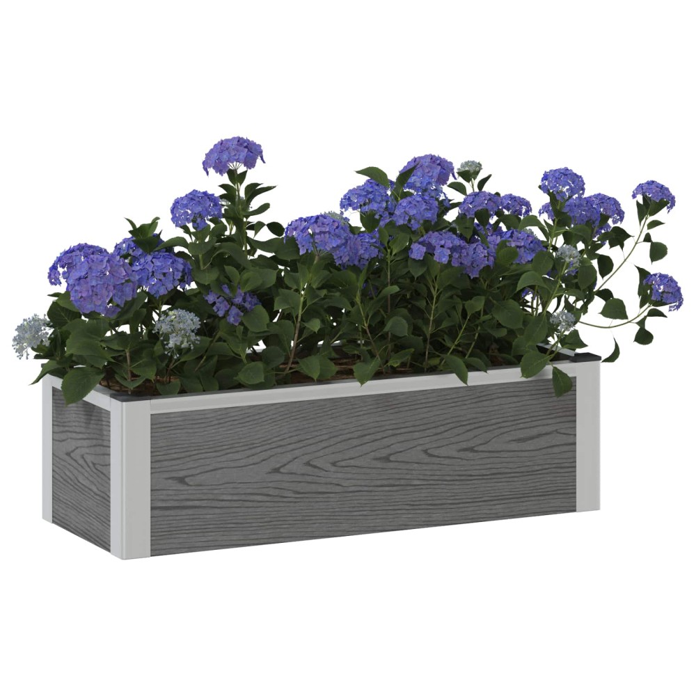 vidaXL Υπερυψωμένη Ζαρντινιέρα Γκρι 75 x 30 x 22 εκ WPC και Αλουμίνιο