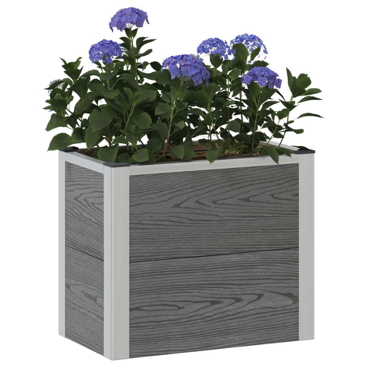vidaXL Υπερυψωμένη Ζαρντινιέρα Γκρι 50 x 30 x 42 εκ WPC και Αλουμίνιο