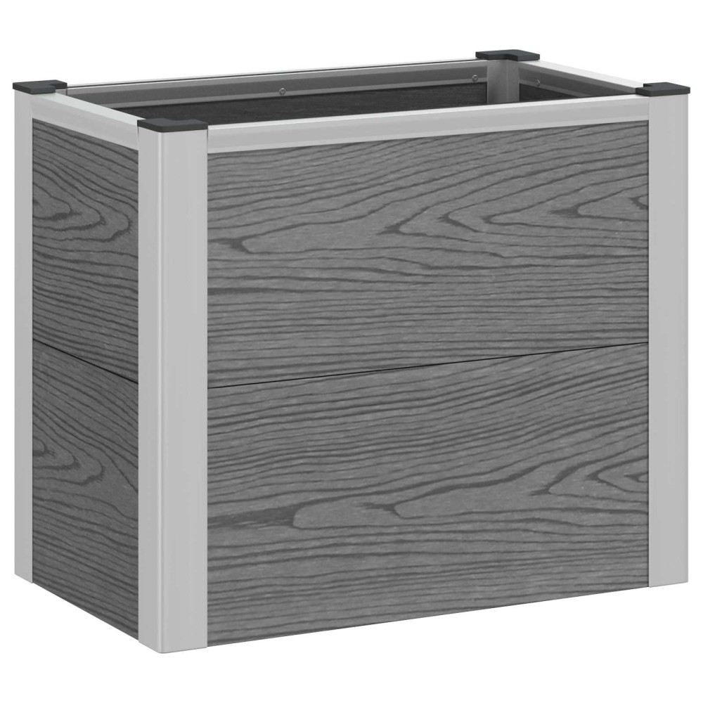 vidaXL Υπερυψωμένη Ζαρντινιέρα Γκρι 50 x 30 x 42 εκ WPC και Αλουμίνιο