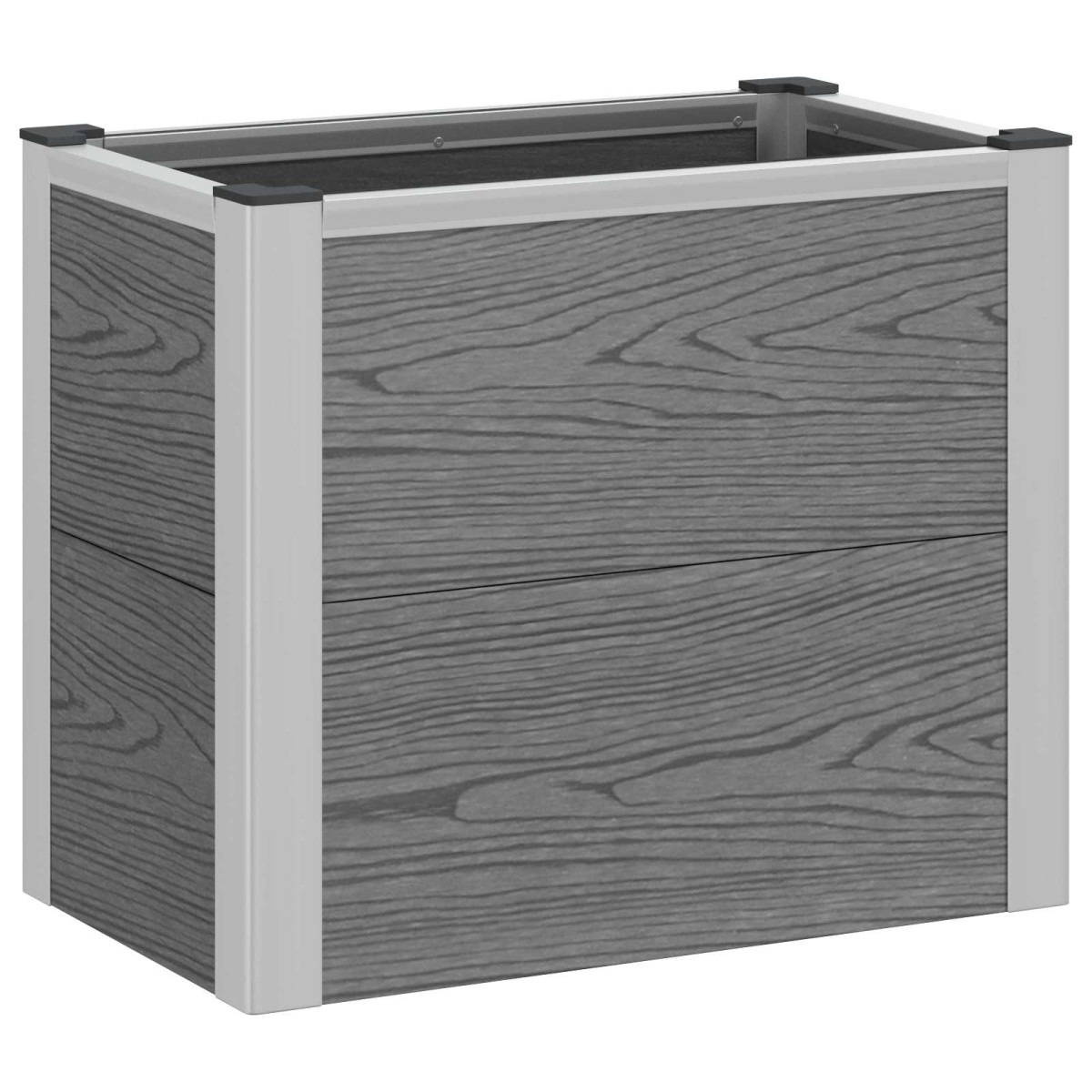 vidaXL Υπερυψωμένη Ζαρντινιέρα Γκρι 50 x 30 x 42 εκ WPC και Αλουμίνιο