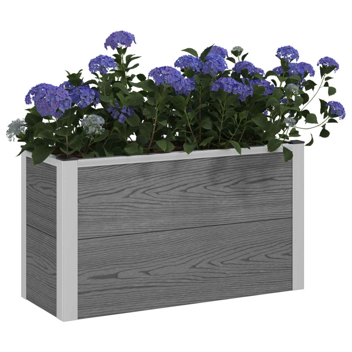 vidaXL Υπερυψωμένη Ζαρντινιέρα Γκρι 75 x 30 x 42 εκ WPC και Αλουμίνιο