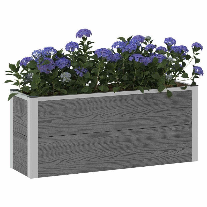 vidaXL Υπερυψωμένη Ζαρντινιέρα Γκρι 100 x 30 x 42 εκ WPC και Αλουμίνιο