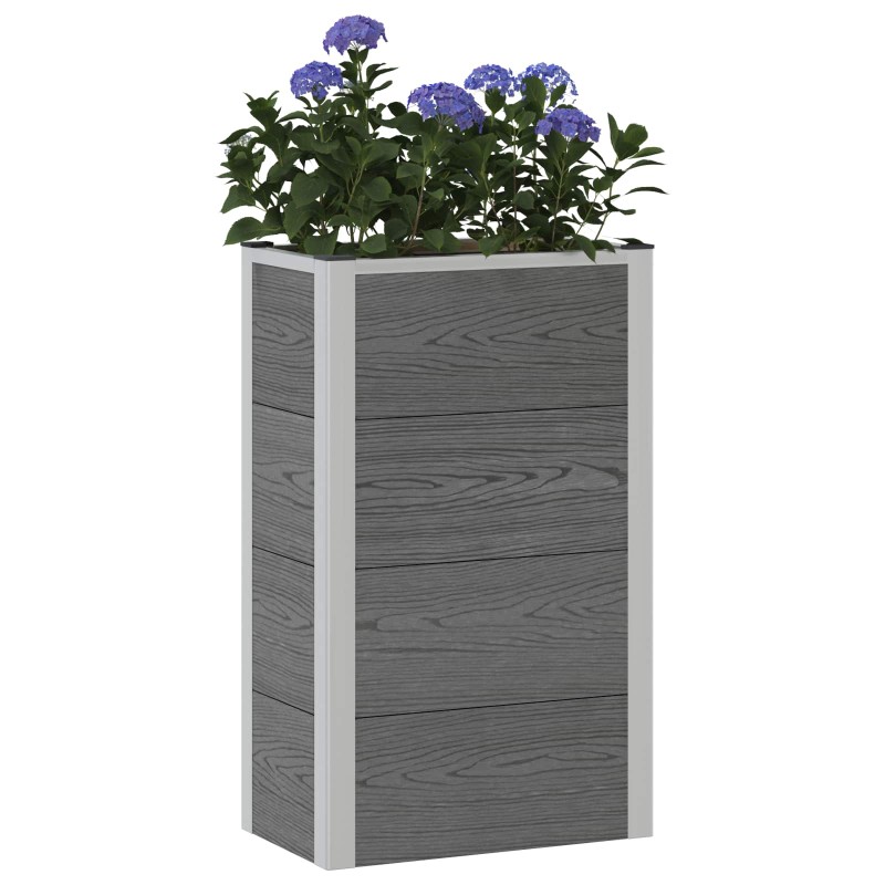 vidaXL Υπερυψωμένη Ζαρντινιέρα Γκρι 50 x 30 x 82 εκ WPC και Αλουμίνιο