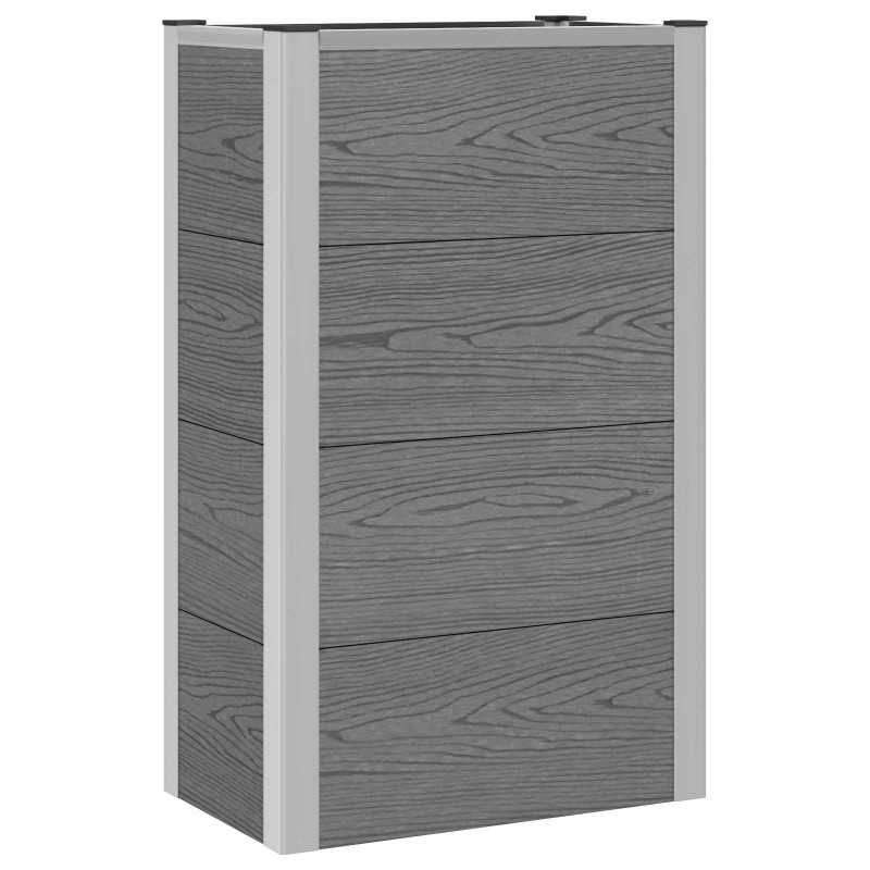 vidaXL Υπερυψωμένη Ζαρντινιέρα Γκρι 50 x 30 x 82 εκ WPC και Αλουμίνιο