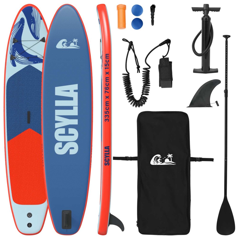 vidaXL Φουσκωτή σανίδα για paddle board SCYLLA 335 x 76 x 15 εκ. Μπλε