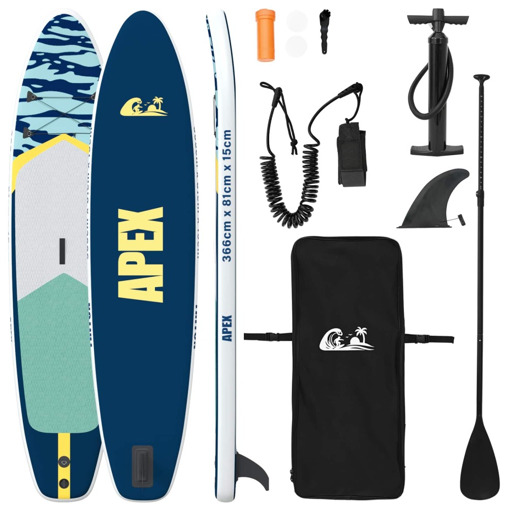 vidaXL Φουσκωτή σανίδα Stand Up Paddle APEX 366 x 81 x 15 εκ Μπλε για