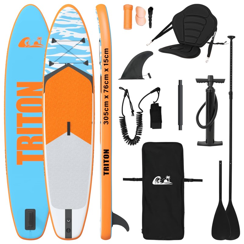 vidaXL SUP Board με κάθισμα 2 σε 1 TRITON 305 x 76 x 15 cm Μπλε για