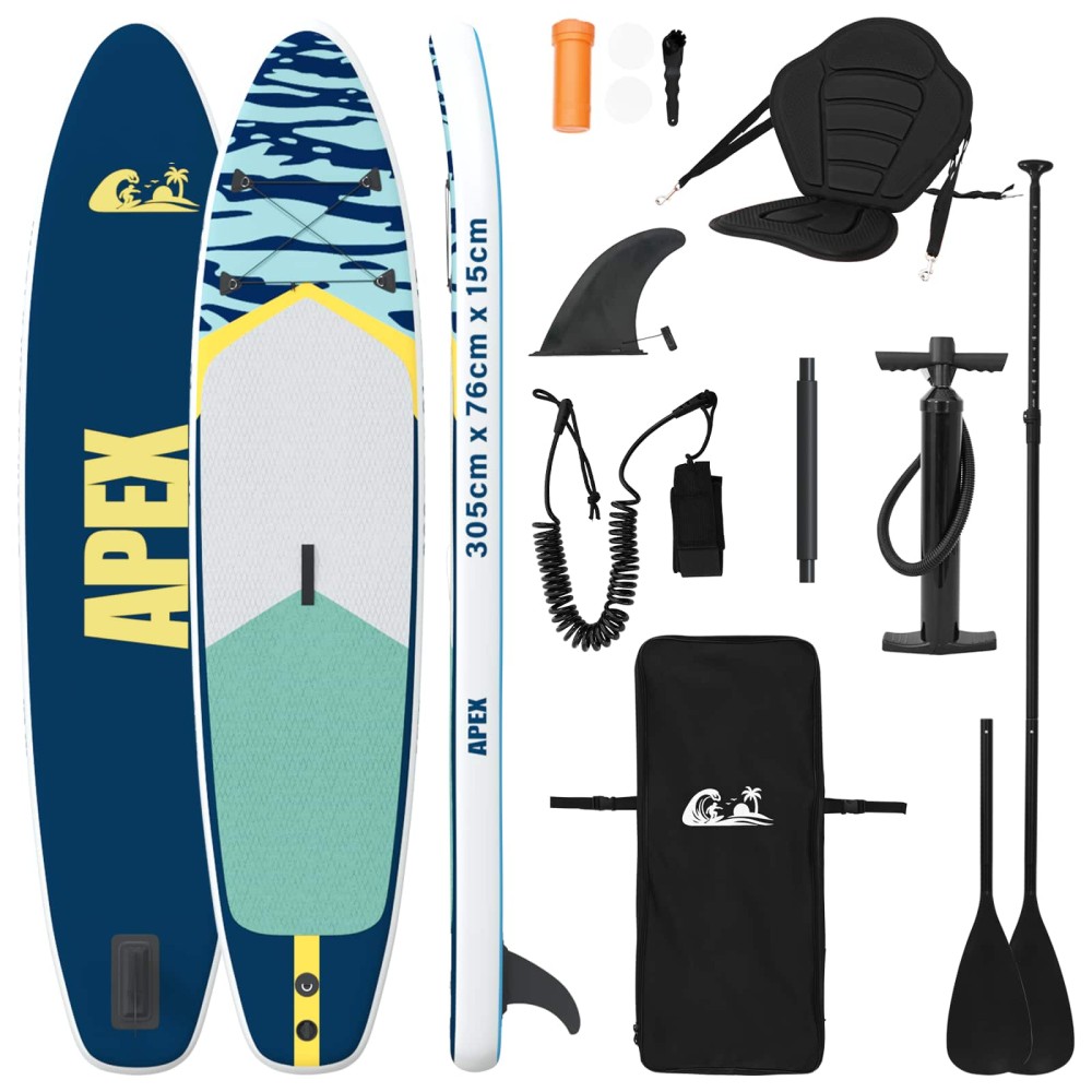 vidaXL SUP Board με κάθισμα 2 σε 1 APEX 305 x 76 x 15 cm Μπλε για