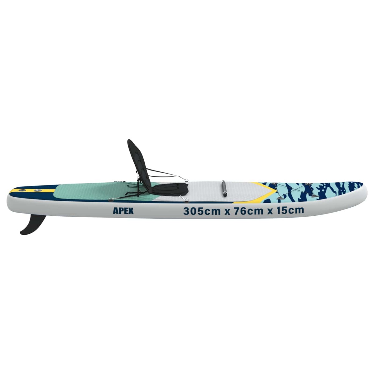 vidaXL SUP Board με κάθισμα 2 σε 1 APEX 305 x 76 x 15 cm Μπλε για