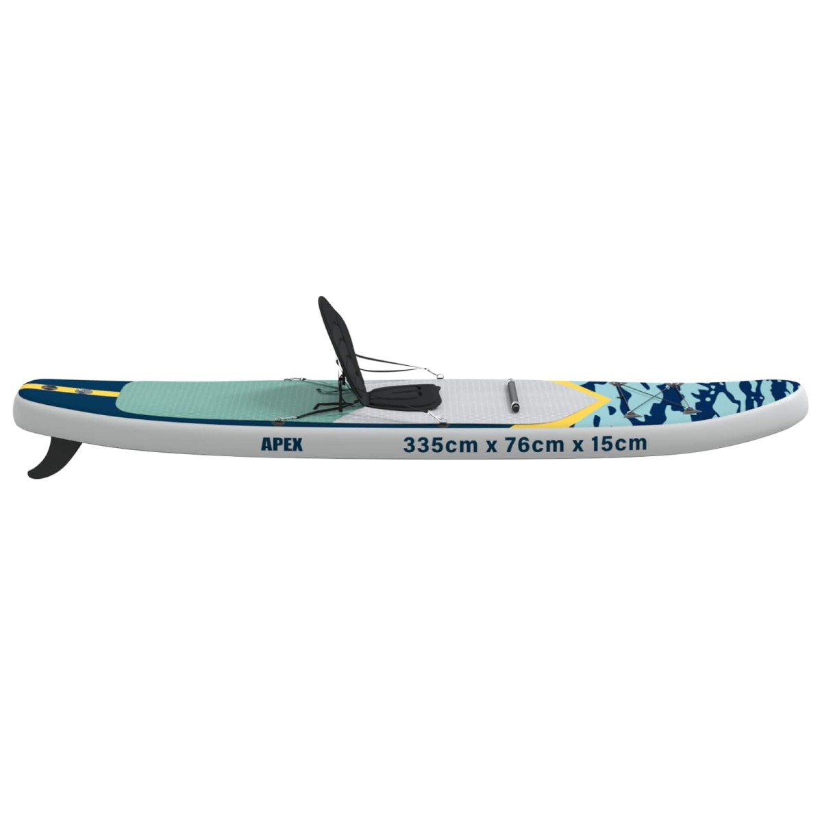 vidaXL SUP Board με κάθισμα 2 σε 1 APEX 335 x 76 x 15 εκ. Μπλε για