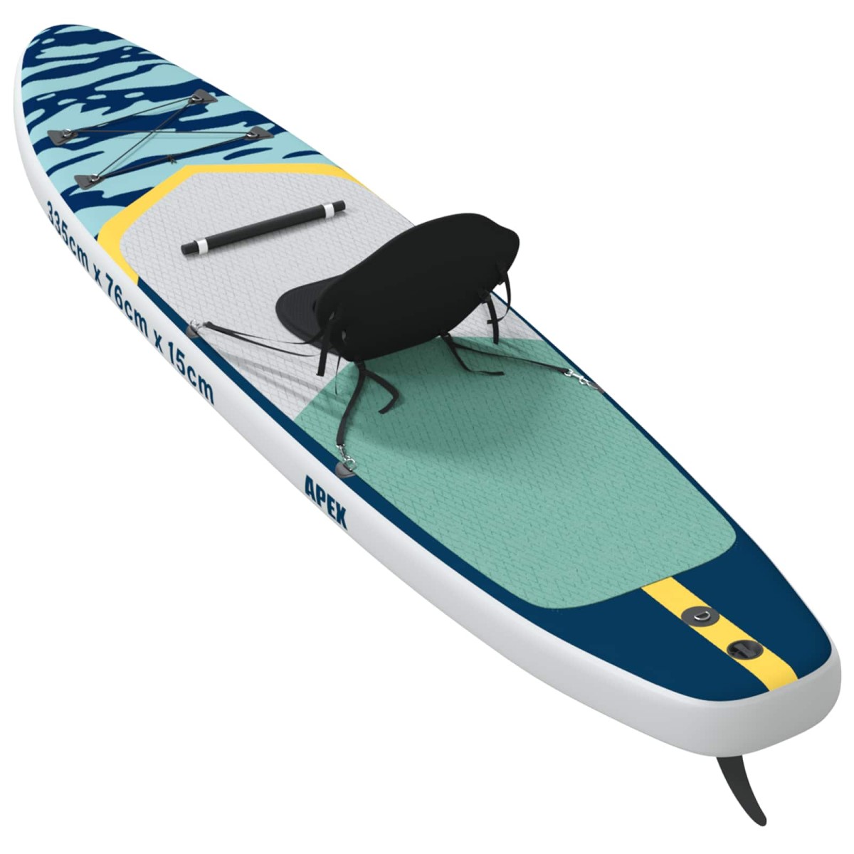 vidaXL SUP Board με κάθισμα 2 σε 1 APEX 335 x 76 x 15 εκ. Μπλε για