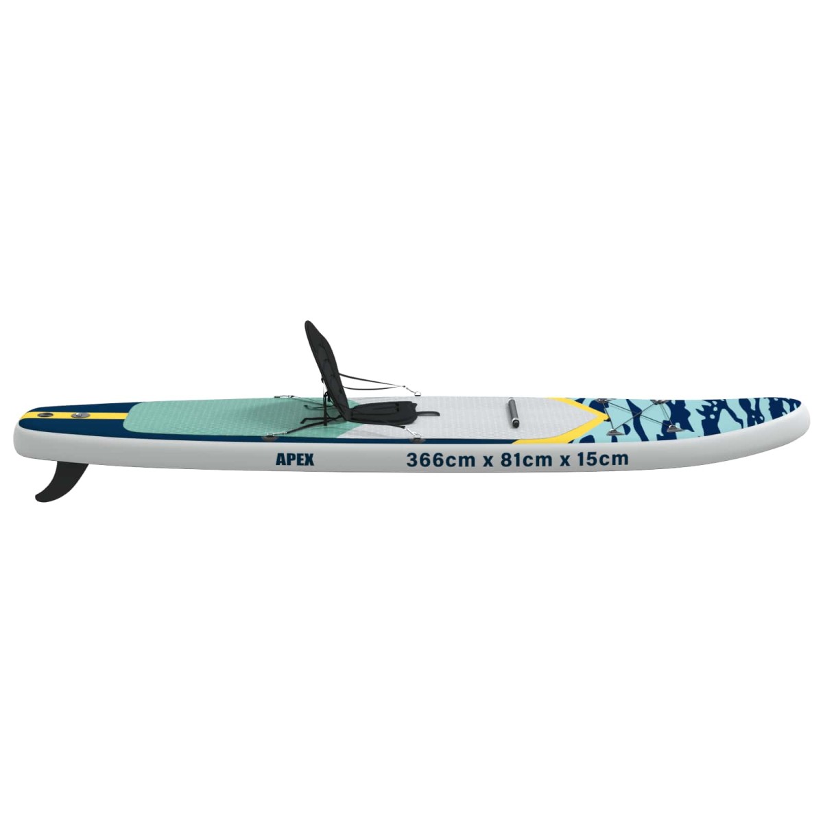 vidaXL SUP Board με κάθισμα 2 σε 1 APEX 366 x 81 x 15 εκ Μπλε για