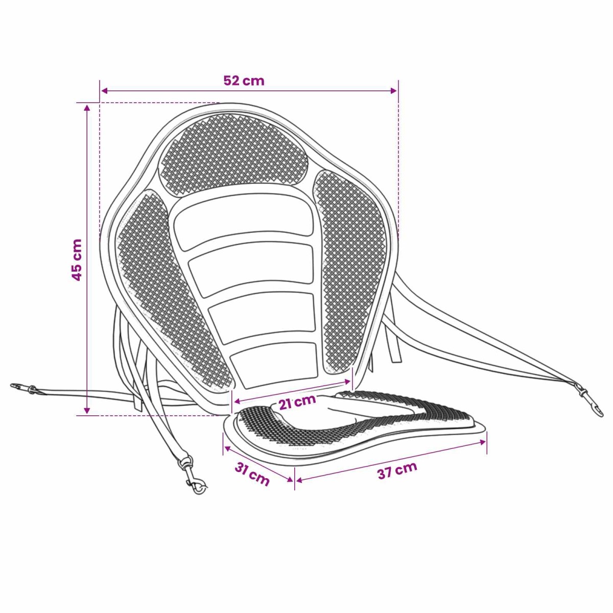 vidaXL Κάθισμα Πλοήγησης 52 x 31 x 45 εκ. Λυοσέλ Μαύρο