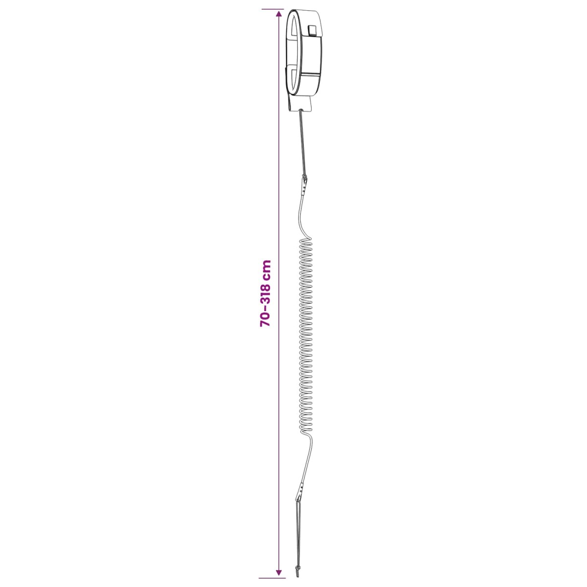 vidaXL SUP Λουρί 318 cm