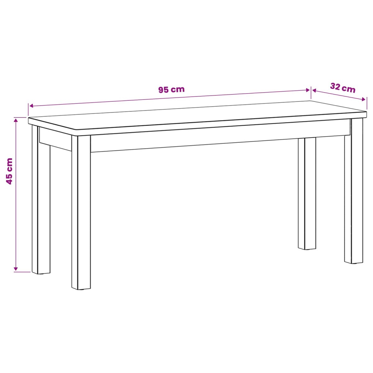 vidaXL Καθιστικό Σαλονιού 95 x 32 x 45 εκ. Στερεό Ξύλο Δρυός Φυσικό