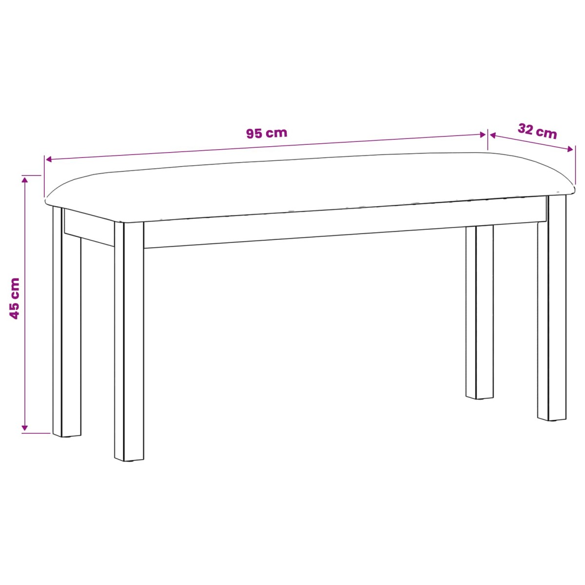 vidaXL Καθιστικό Σαλονιού 95 x 32 x 45 εκ. Στερεό Ξύλο Δρυός Μαύρο