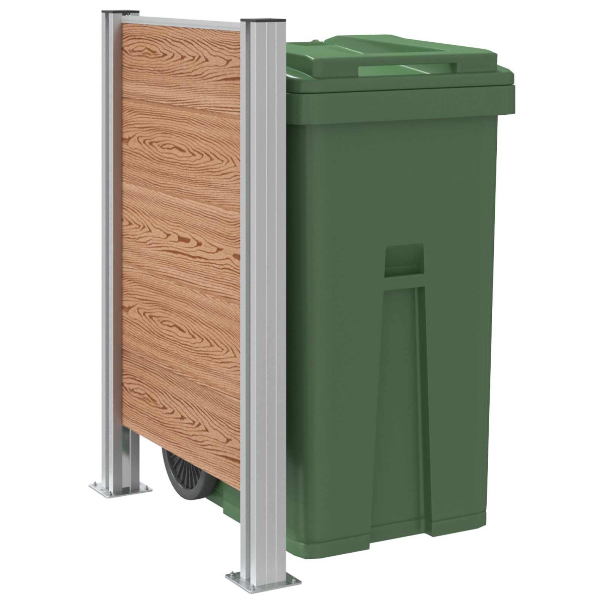 vidaXL Φράχτης Σκουπιδιών Καφέ 85 x 12 x 115 εκ Αλουμίνιο και WPC