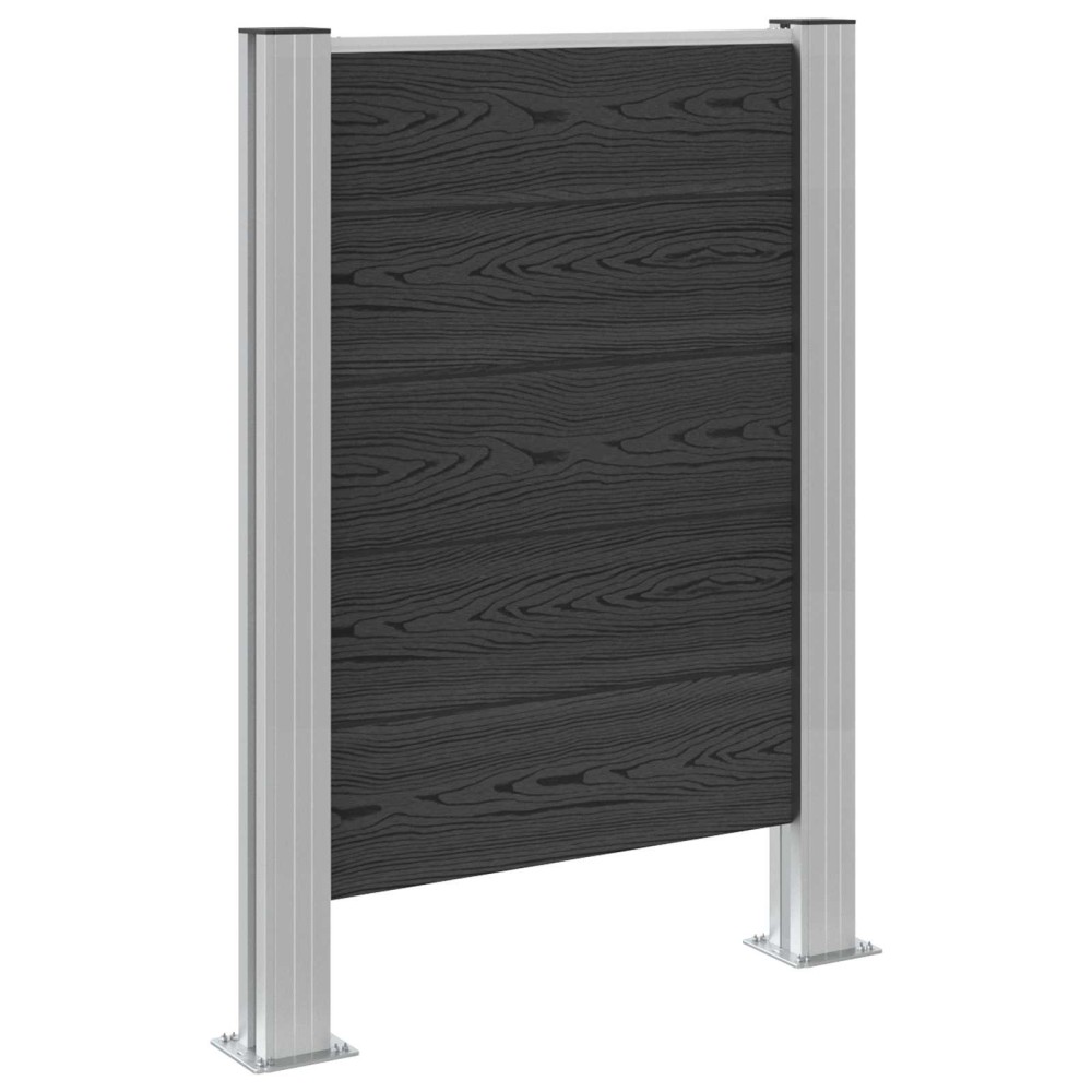 vidaXL Φράχτης Σκουπιδιών Γκρι 85 x 12 x 115 εκ Αλουμίνιο και WPC