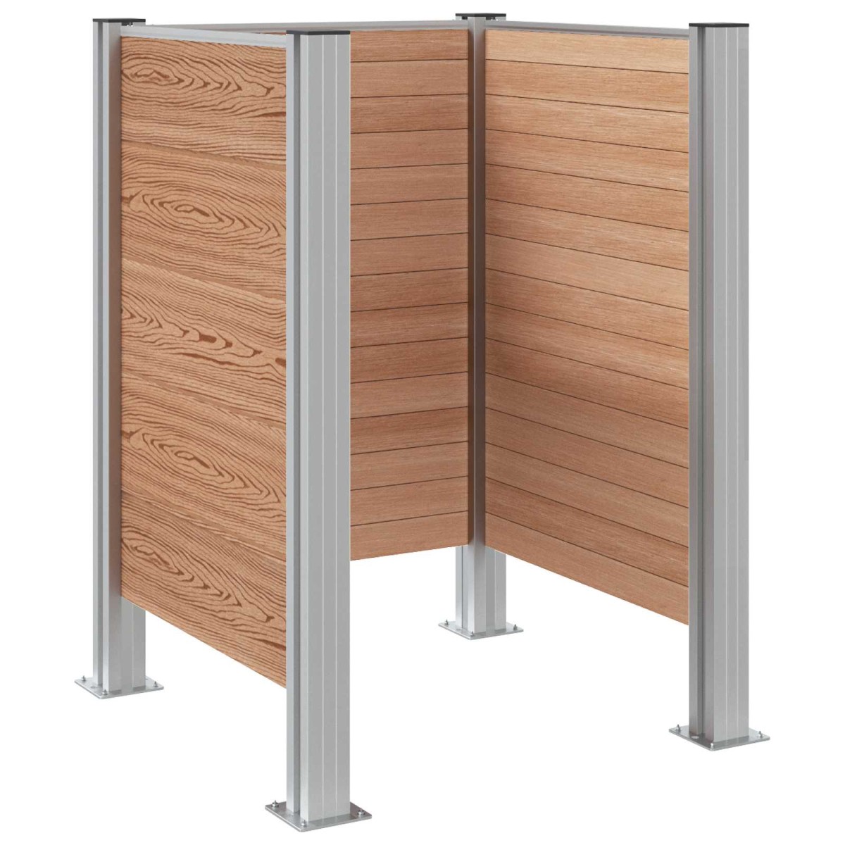 vidaXL Φράχτης Σκουπιδιών Καφέ 85 x 85 x 115 cm Αλουμίνιο και WPC