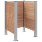 vidaXL Φράχτης Σκουπιδιών Καφέ 85 x 85 x 115 cm Αλουμίνιο και WPC